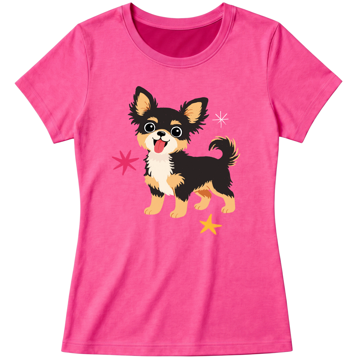 "Chihuahua de pelo longo" Blusa Baby Look