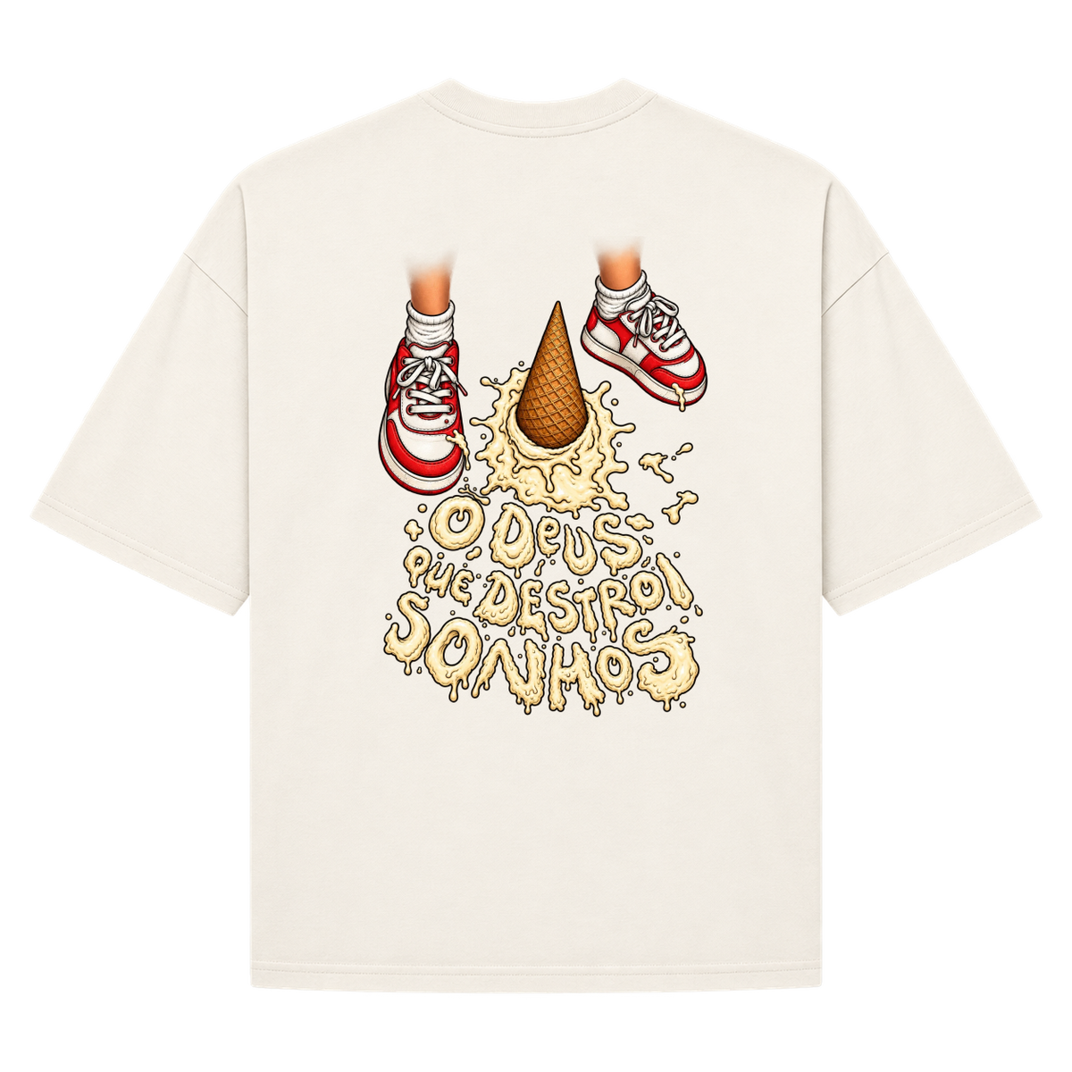 "02# FENDS -- O DEUS QUE DESTRÓI SONHOS (OVERSUZED)" Camiseta Oversized Suedine 220g