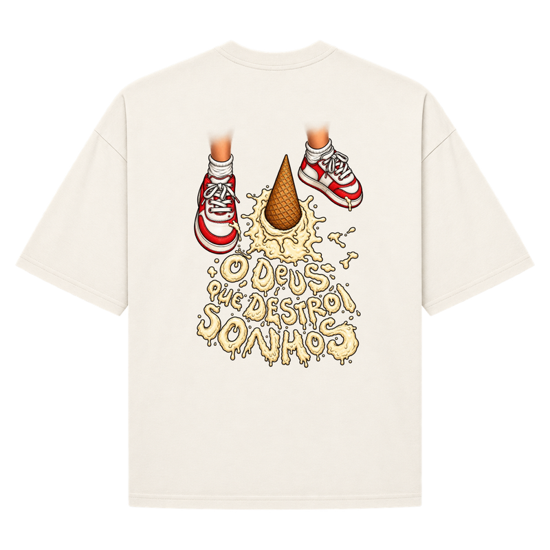 "02# FENDS -- O DEUS QUE DESTRÓI SONHOS (OVERSUZED)" Camiseta Oversized Suedine 220g