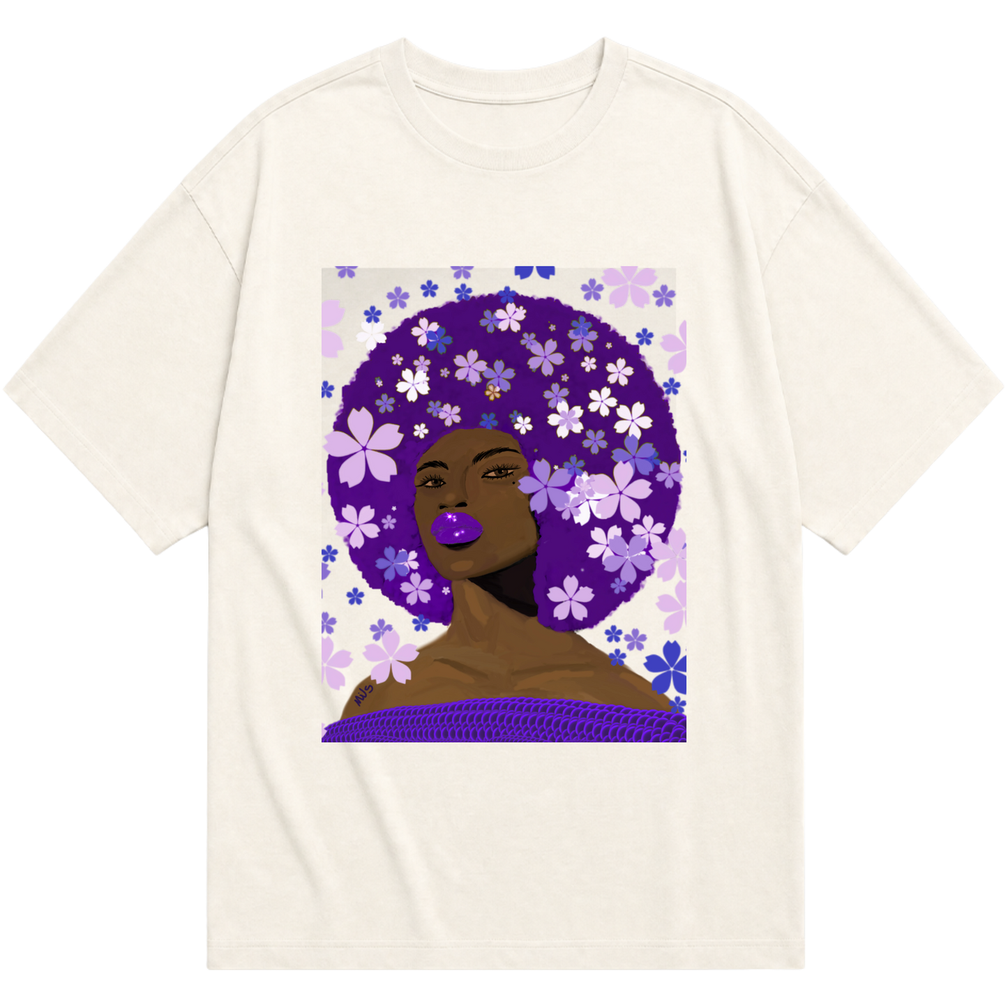 "Camiseta Oversized Maravilhosa Afro" Camiseta Oversized Básica