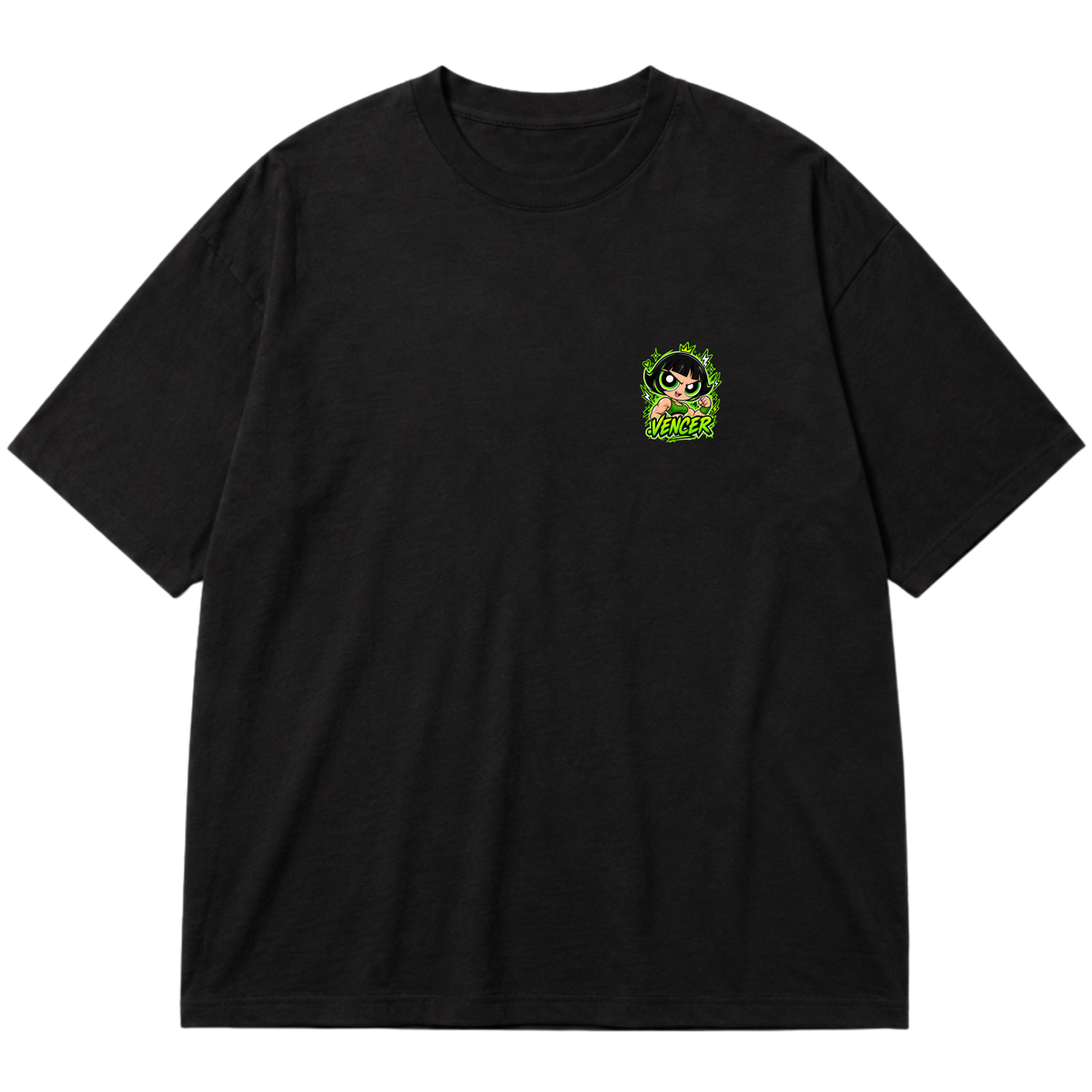 "Super Poderosa Verde" Oversized Premium 96% algodão 4% Elastano