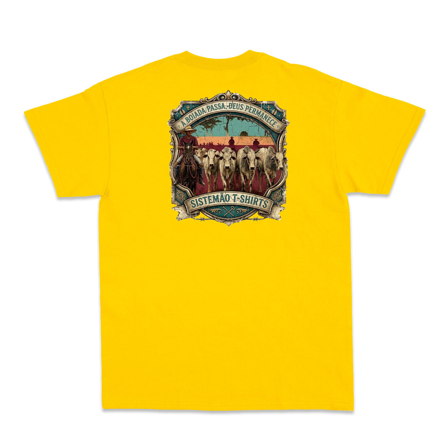 "Estampa DEUS PERMANECE" Camiseta Básica Unissex