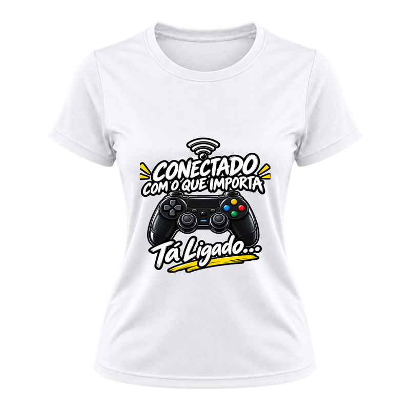 "Casmiseta Fem. Conectado" Camiseta Dryfit Feminina Basic