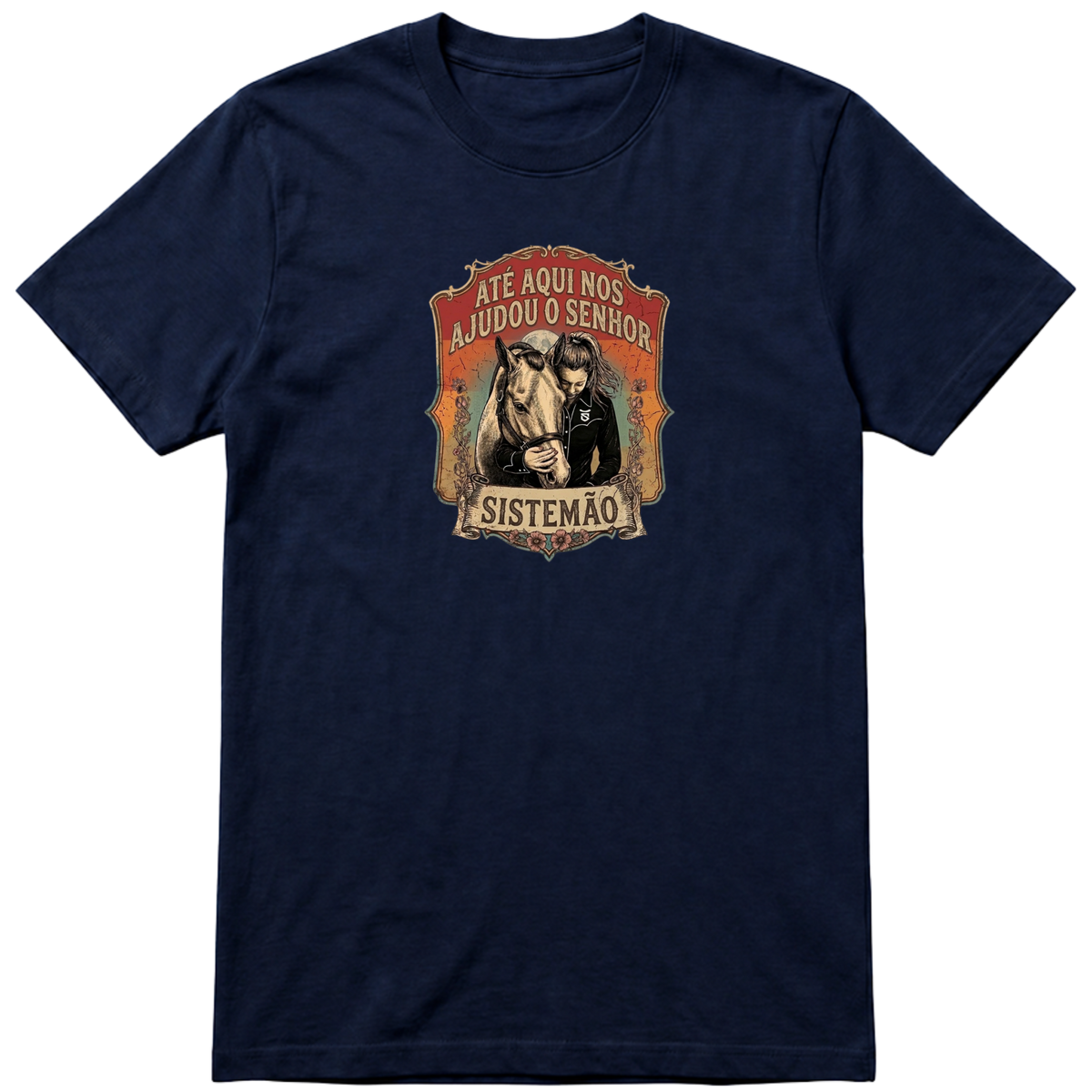 "Estampa ATÉ AQUI NOS AJUDOU O SENHOR TS" Camiseta Premium Unissex Bunker Studios