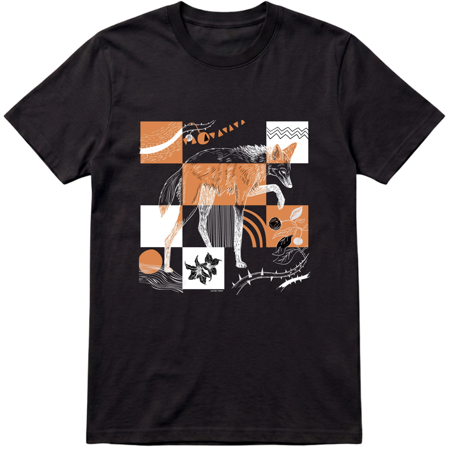 "Loba - camiseta preta" Camiseta Premium Unissex Bunker Studios