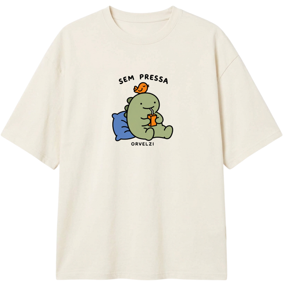 "Camiseta Sem Pressa" Camiseta Oversized Classic