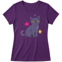 "Gata cinza" Blusa Baby Look