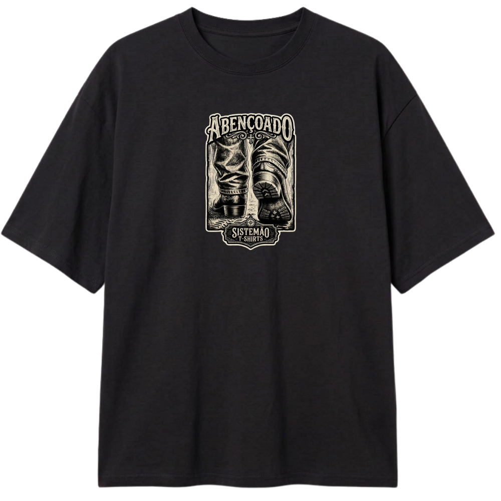 "Estampa/ABENÇOADO" Camiseta Oversized Classic