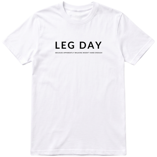 "leg day branca" Camiseta regular básica