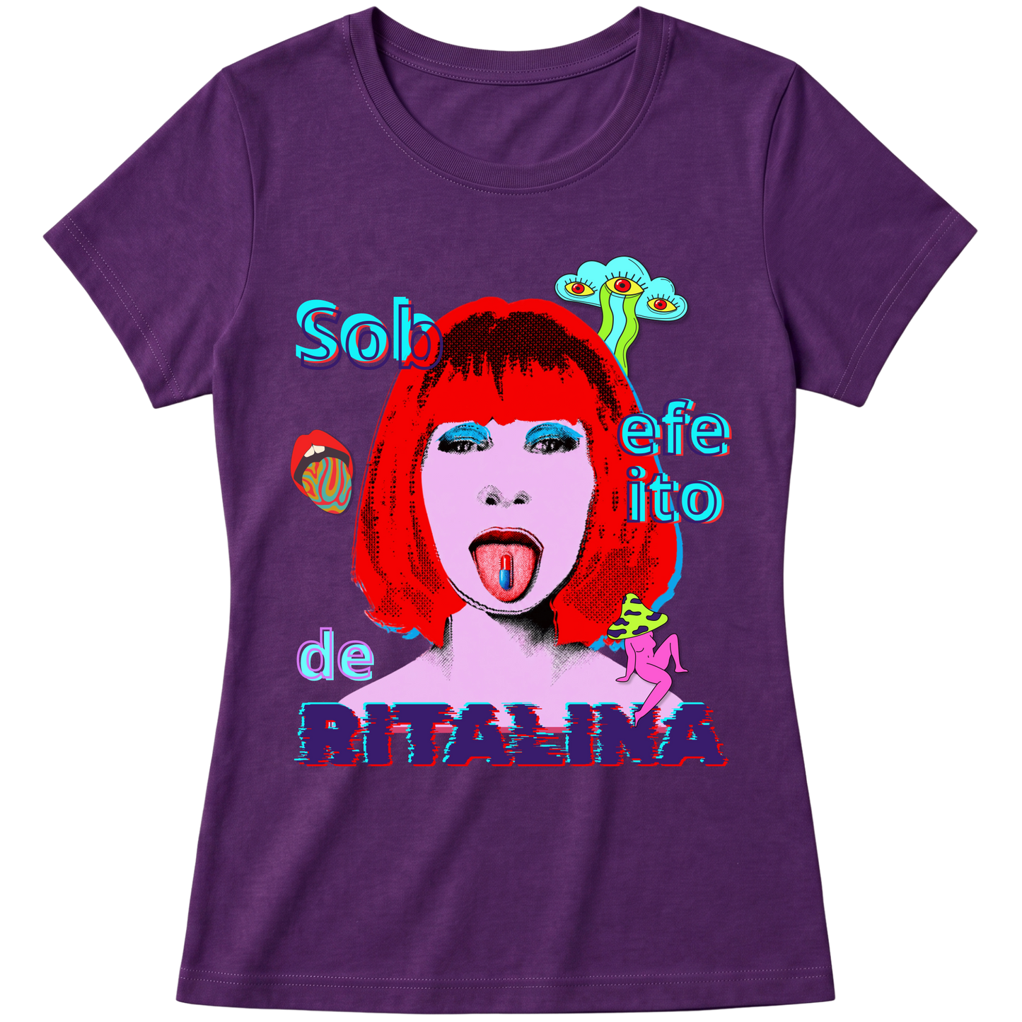 "Camiseta - Sob efeito de Ritalina" Blusa Baby Look
