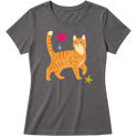 "Gato laranja rajado" Blusa Baby Look