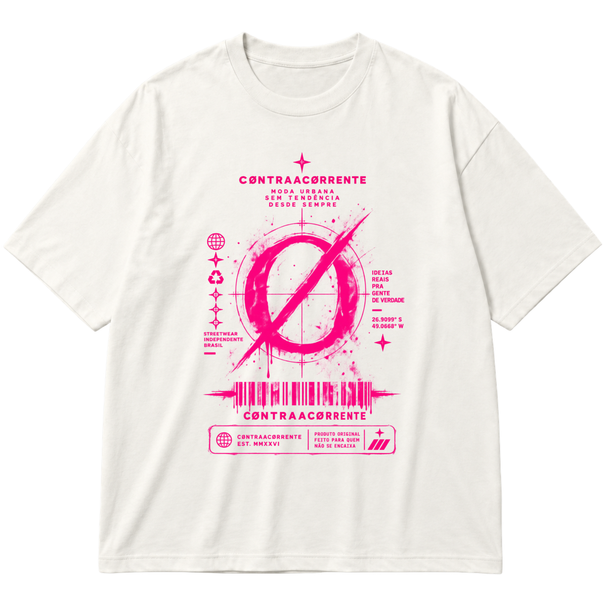 "Oversized Cotton #043 - CØNTRAACØRRENTE" Oversized Premium 96% algodão 4% Elastano
