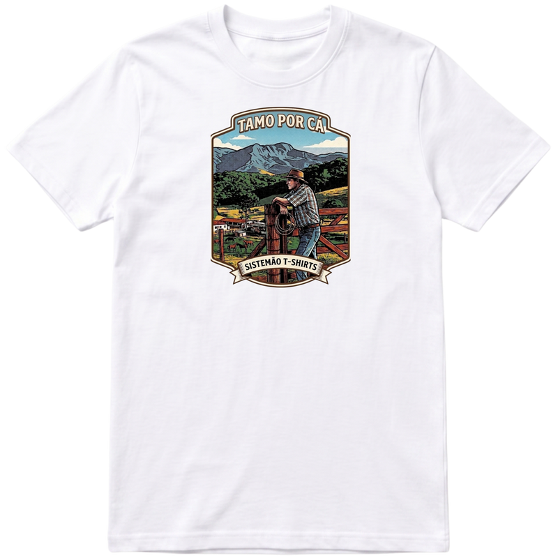 "Estampa/TAMO POR CÁ" Camiseta Premium Unissex Bunker Studios