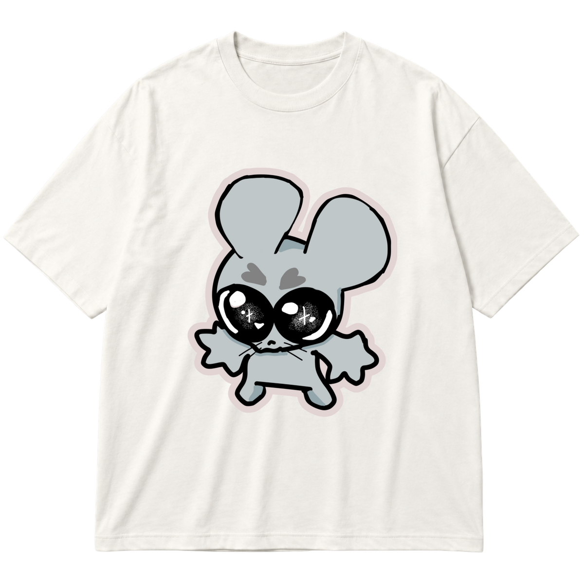 "Cute little mouse" Oversized Premium 96% algodão 4% Elastano