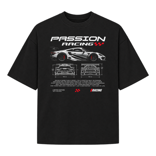 "Oversized Suedine "Passion Racing"" Camiseta Oversized Suedine 220g