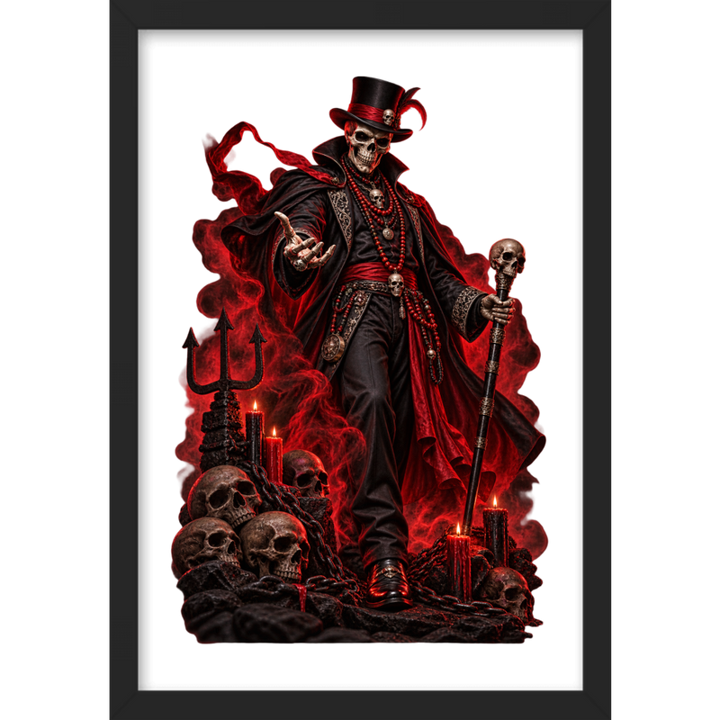 ""Exu Caveira" Full Art - Quadro Caixa" Quadro caixa sem vidro acrílico