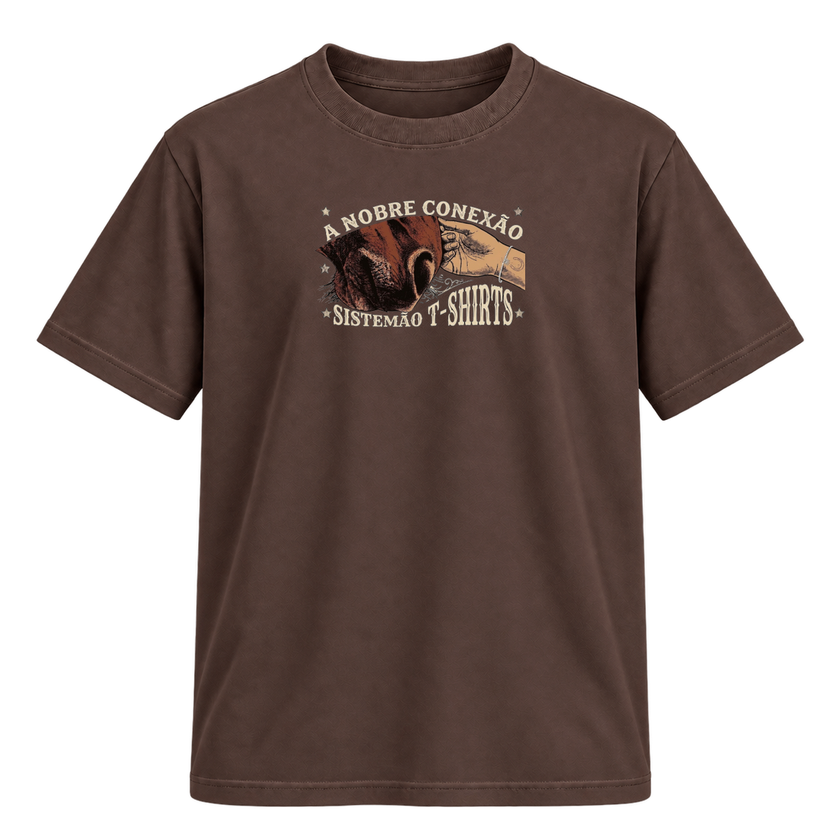 "Estampa/NOBRE CONEXÃO" Camiseta Regular Suedine