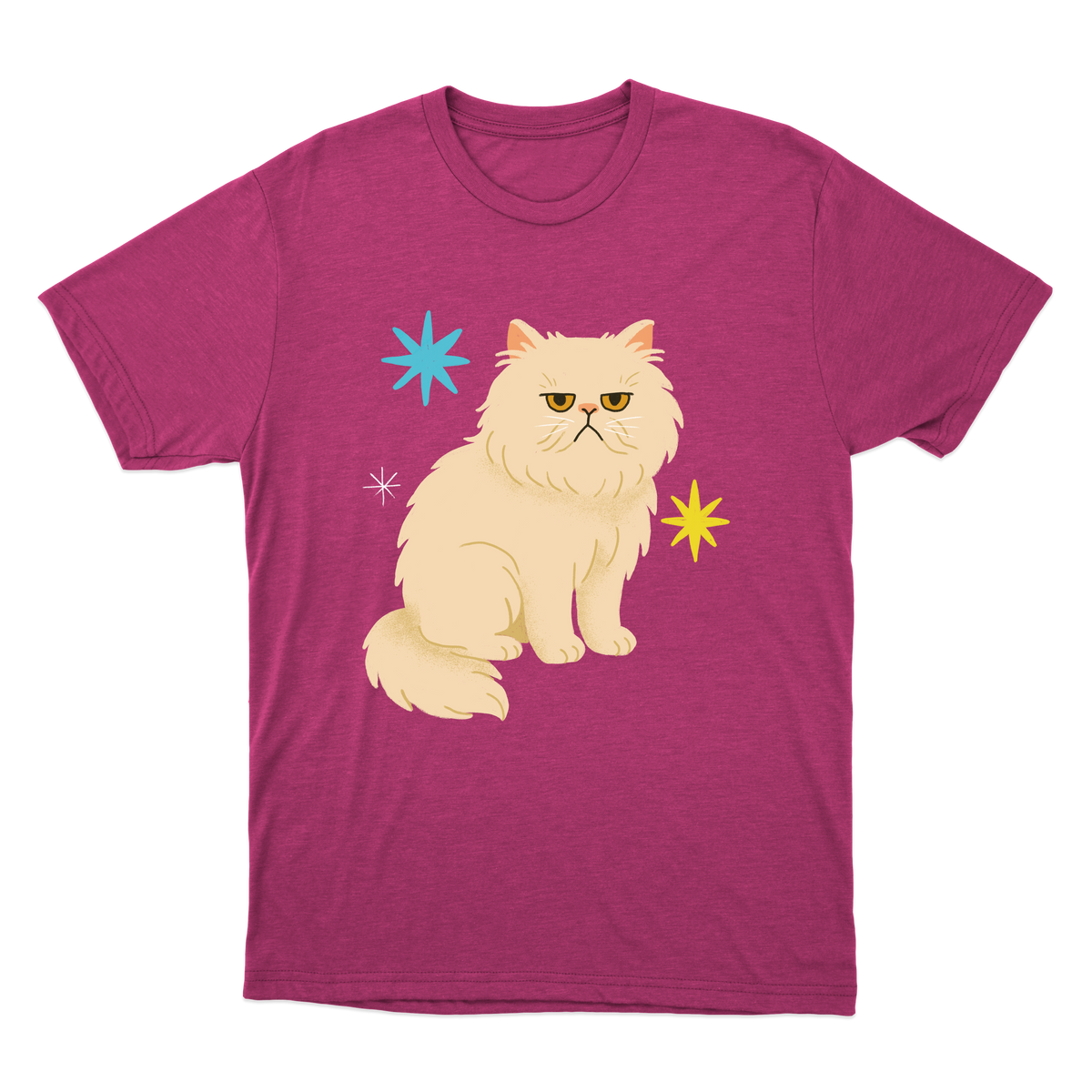 "Gato persa" Camiseta Básica Unissex