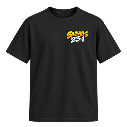 "Camiseta Oversized Cristã Salmo 23:1 | DÓKAH" Camiseta Regular Suedine