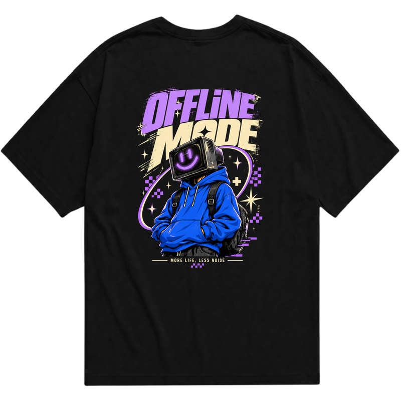"Camiseta Oversized Essential - Offline Mode" Camiseta Oversized Básica