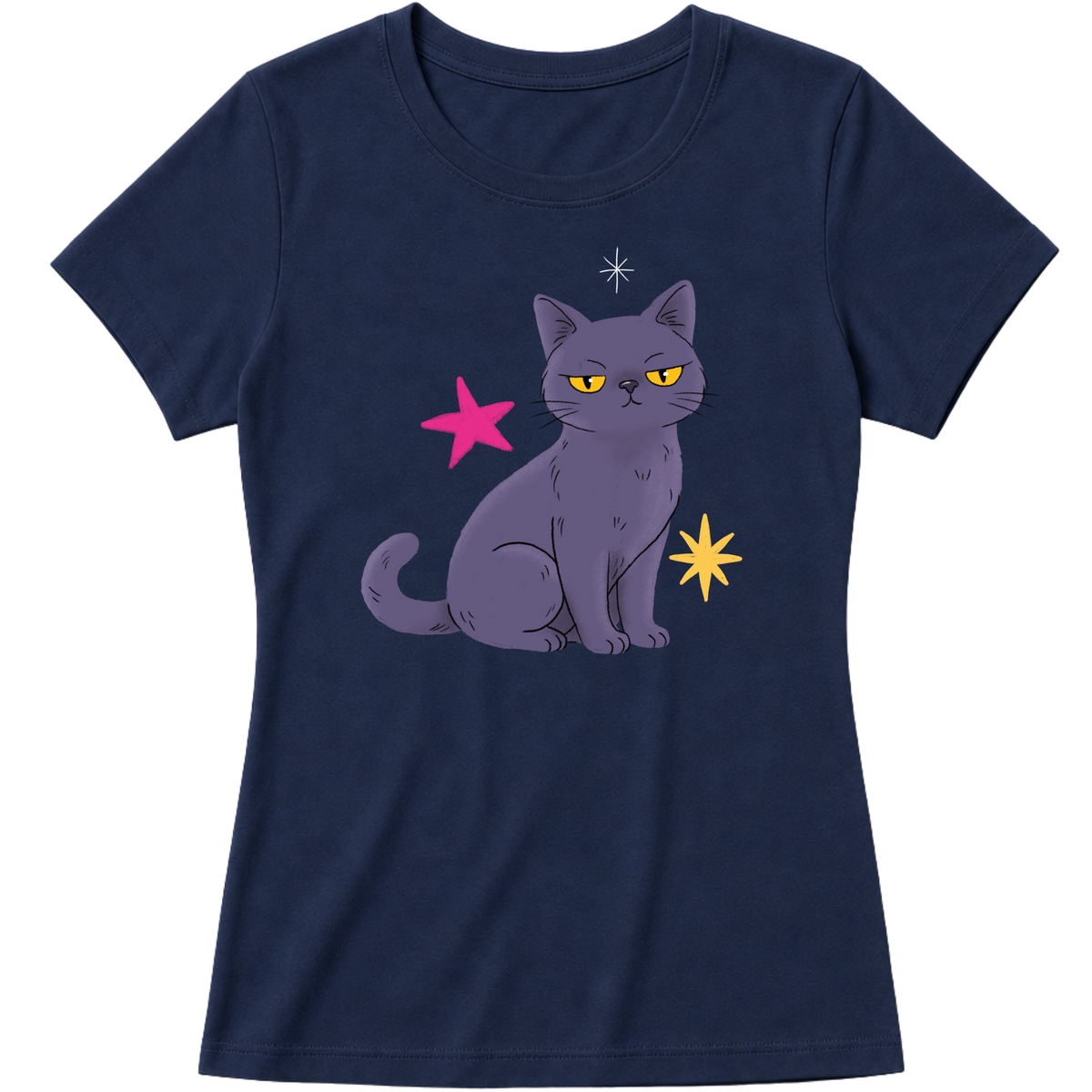 "Gata cinza" Blusa Baby Look