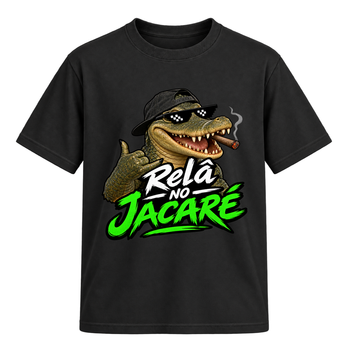 "Relâ no jacaré" Camiseta Regular Suedine