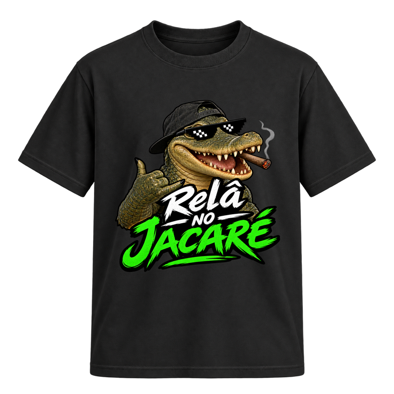 "Relâ no jacaré" Camiseta Regular Suedine