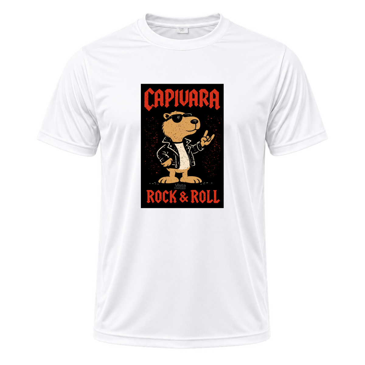 "Capivara Rock & Roll DTF" Camiseta Dryfit Masculina Basic