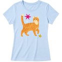 "Gato laranja rajado" Blusa Baby Look