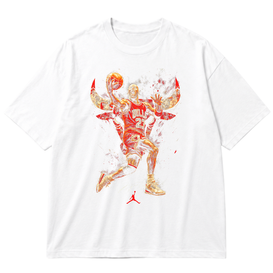 "Ícone Michael Jordan, eternizado no streetwear." Oversized Premium 96% algodão 4% Elastano
