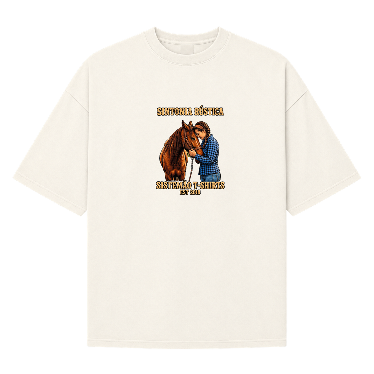 "Estampa/SINTONIA RÚSTICA" Camiseta Oversized Suedine 220g