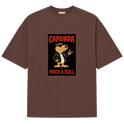 "Capivara Rock & Roll  DTG" Camiseta Oversized Suedine 220g