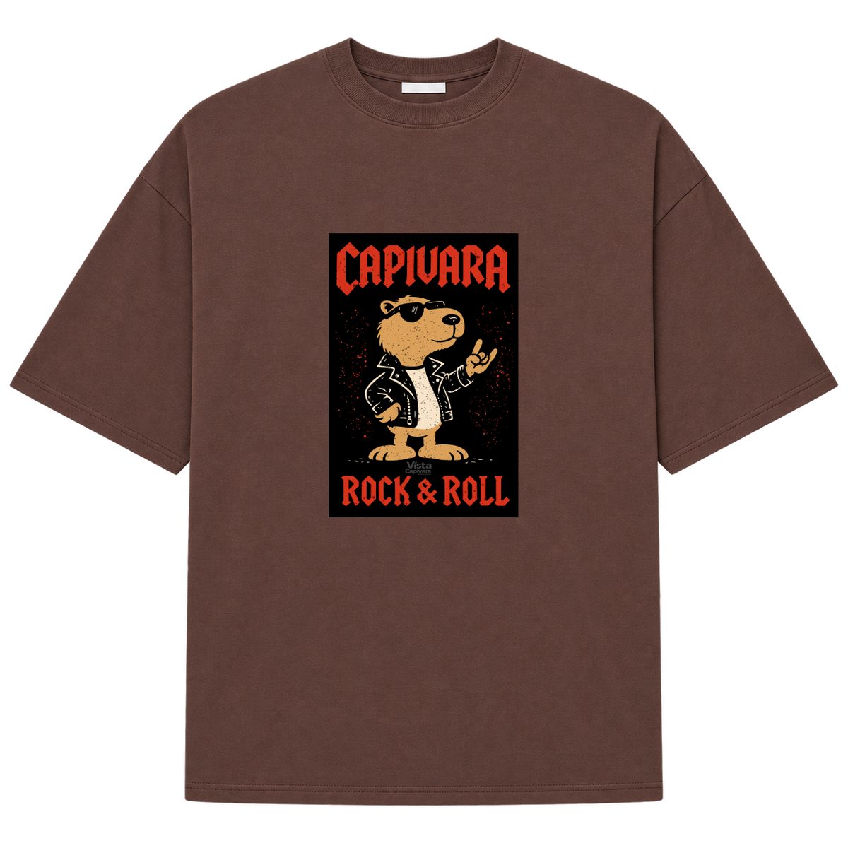 "Capivara Rock & Roll  DTG" Camiseta Oversized Suedine 220g