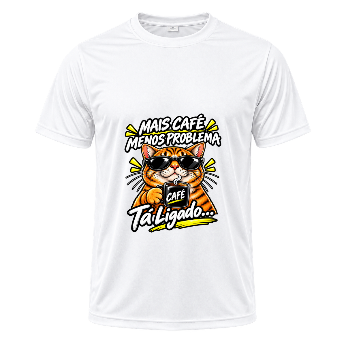 "Camiseta Mais cafe menos problema" Camiseta Dryfit Masculina Basic