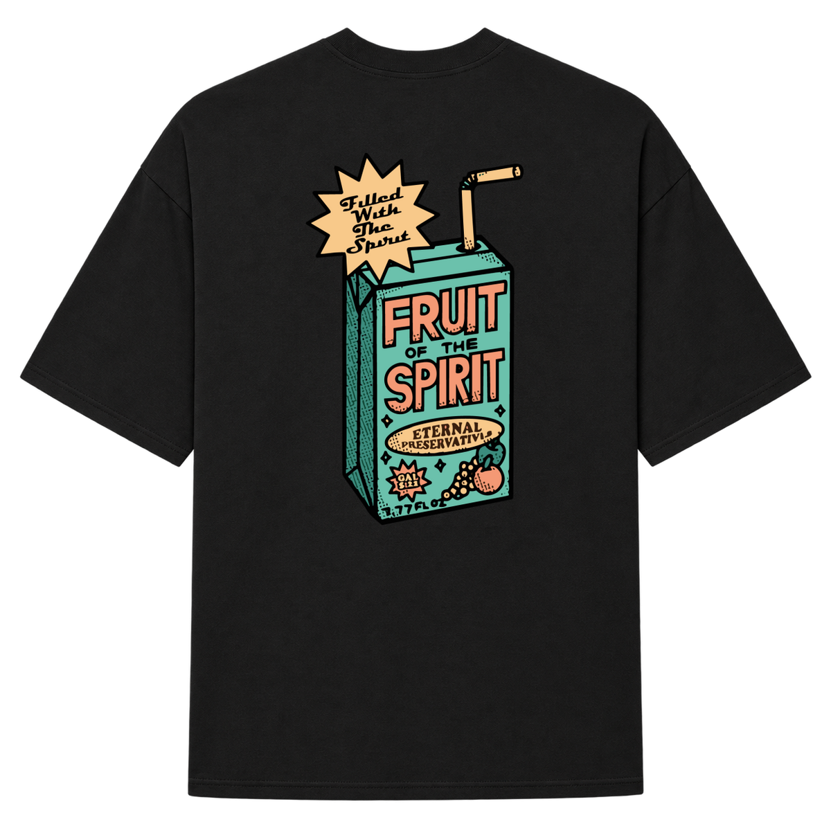 "Camiseta Oversized Suedine "Fruit of Spirit"" Camiseta Oversized Suedine 220g