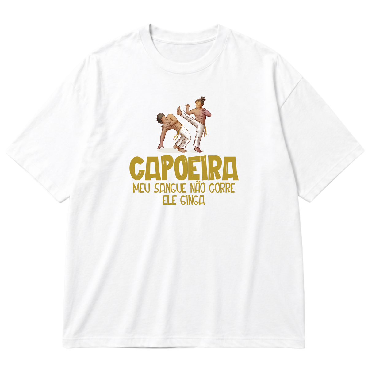 "Camiseta Oversized Cotton - Capoeira #01" Oversized Premium 96% algodão 4% Elastano