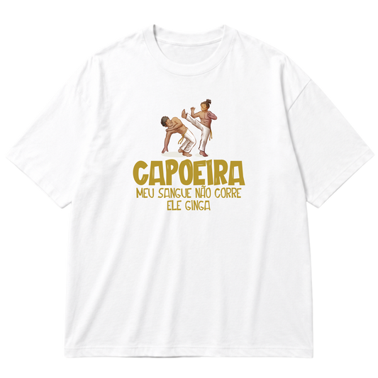 "Camiseta Oversized Cotton - Capoeira #01" Oversized Premium 96% algodão 4% Elastano
