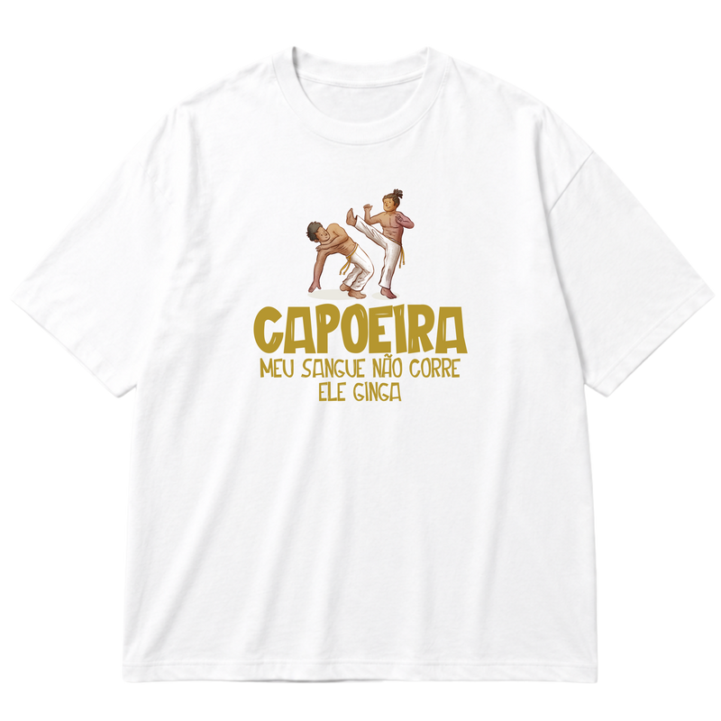 "Camiseta Oversized Cotton - Capoeira #01" Oversized Premium 96% algodão 4% Elastano