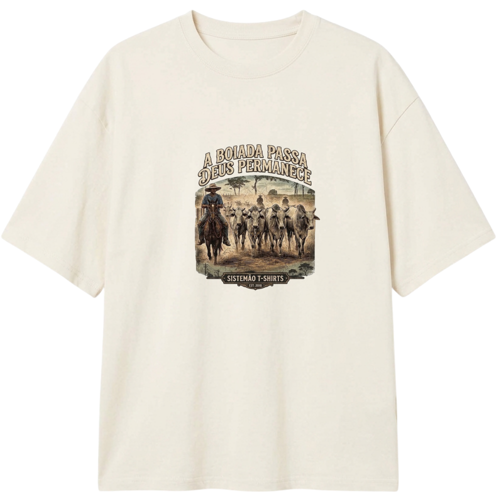 "Estampa/DEUS PERMANECE" Camiseta Oversized Classic