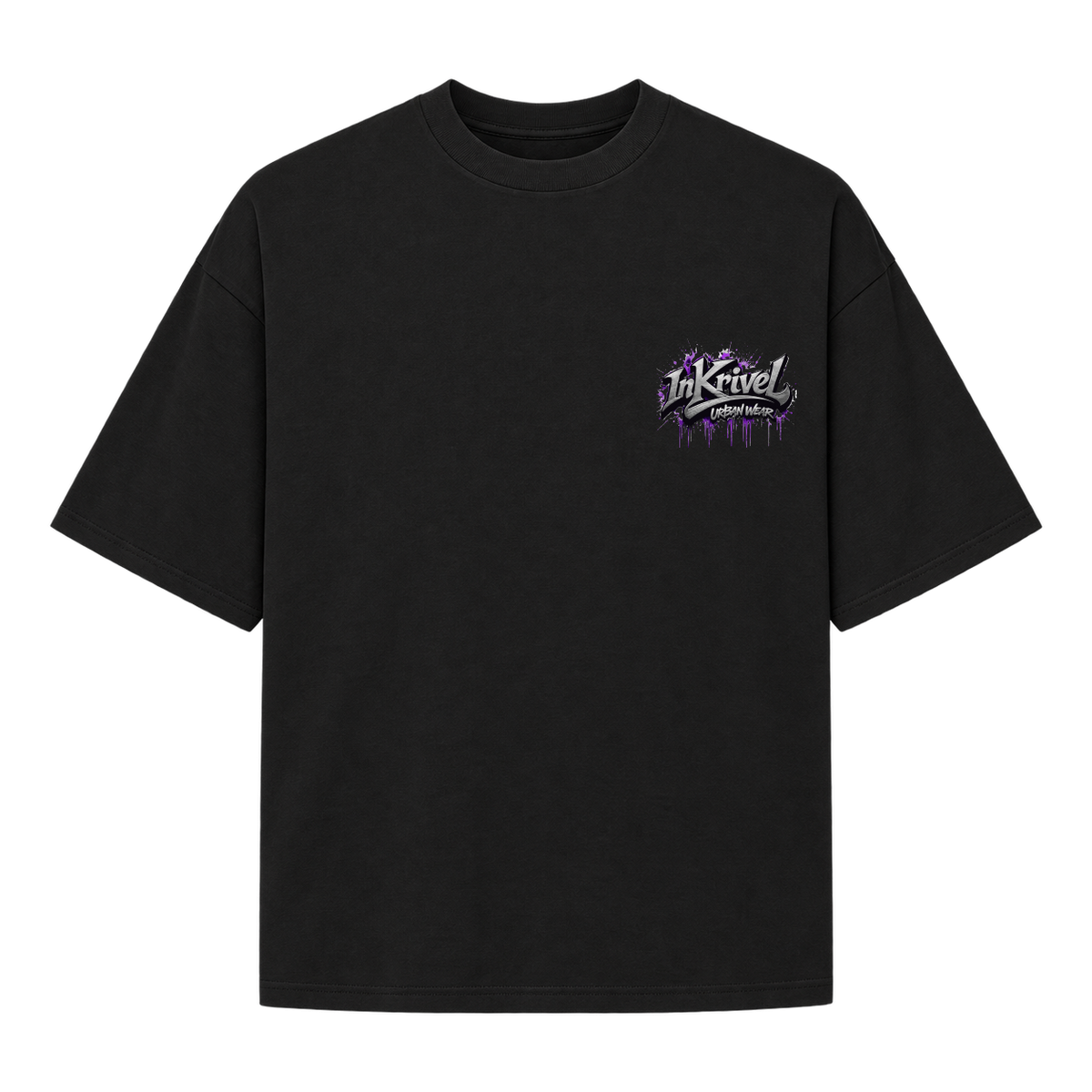 "Camiseta Oversized Inkrivel Urban Vandals – Estátua Cyber Graffiti" Camiseta Oversized Suedine 220g