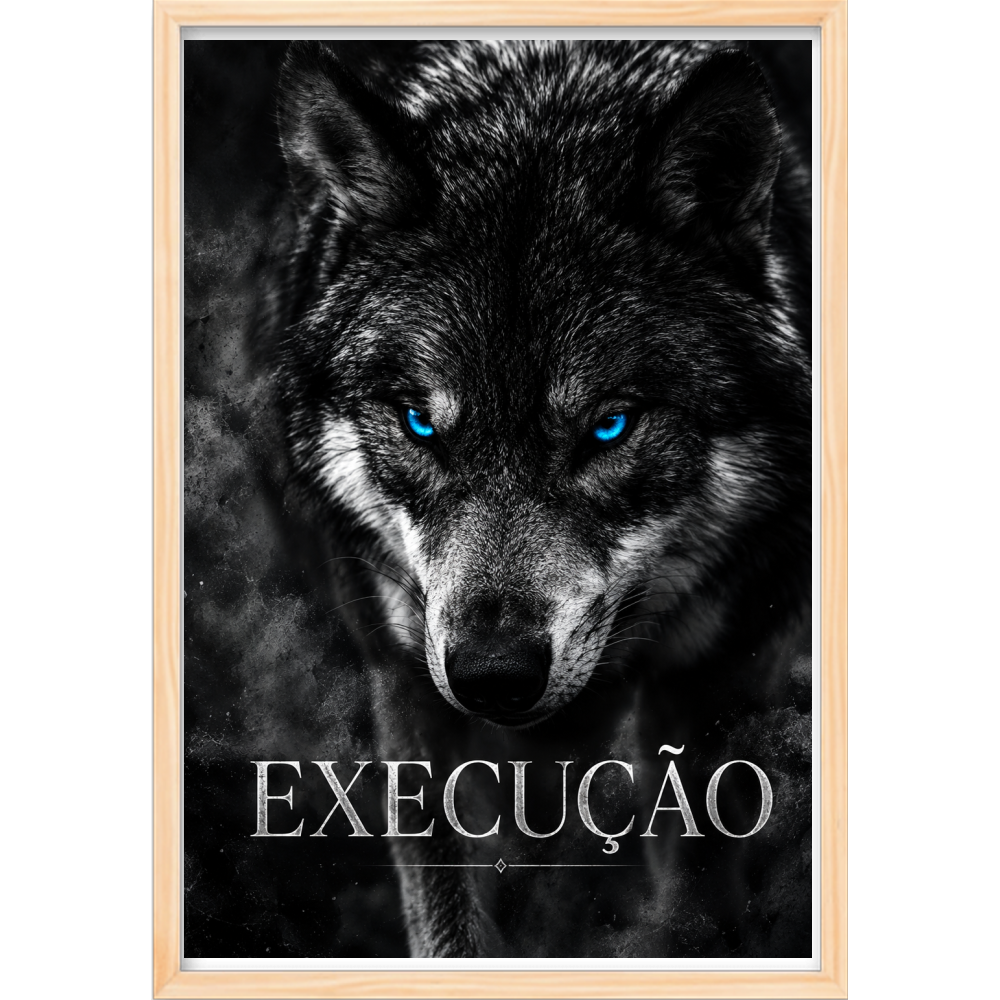 "Quadro Caixa - Instinto Selvagem (Execução)" Quadro caixa sem vidro acrílico