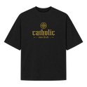 "Catholic Since 33 A.D." Camiseta Oversized Suedine 220g
