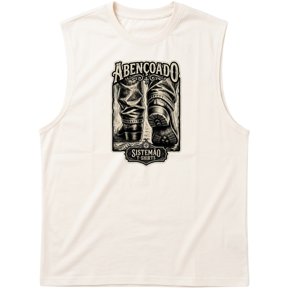 "Estampa/ABENÇOADO" Tank Top Machão Suedine