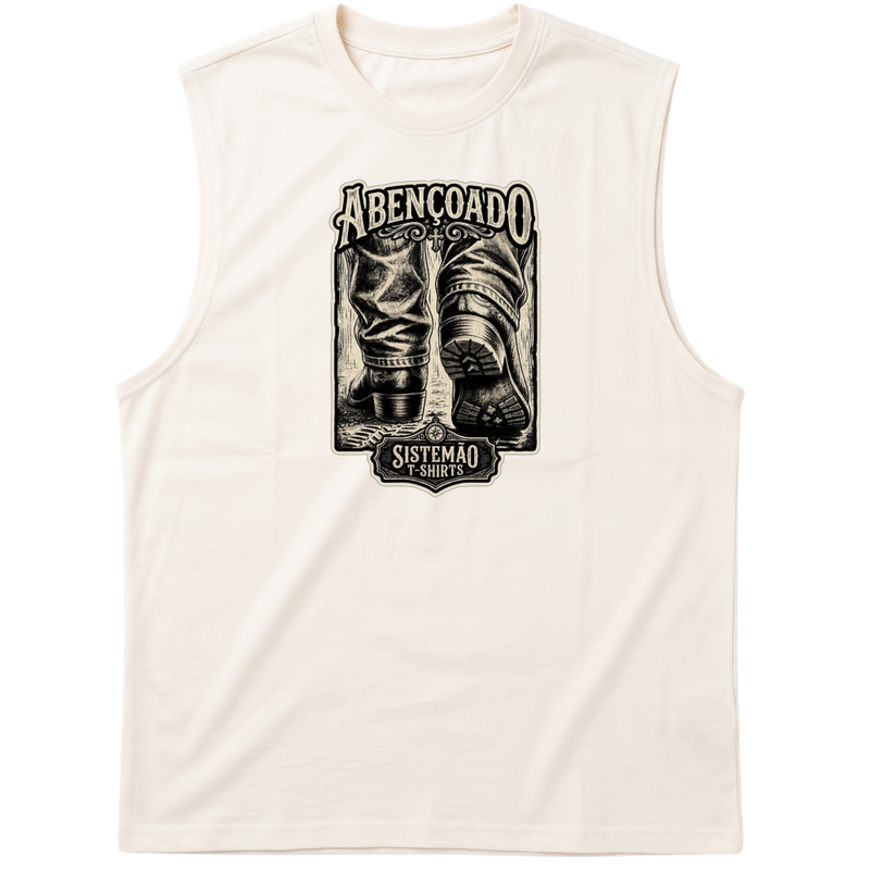 "Estampa/ABENÇOADO" Tank Top Machão Suedine