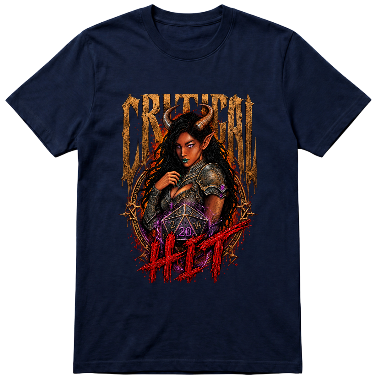 "Acerto Crítico – Guerreira Demoníaca" Camiseta Premium Unissex