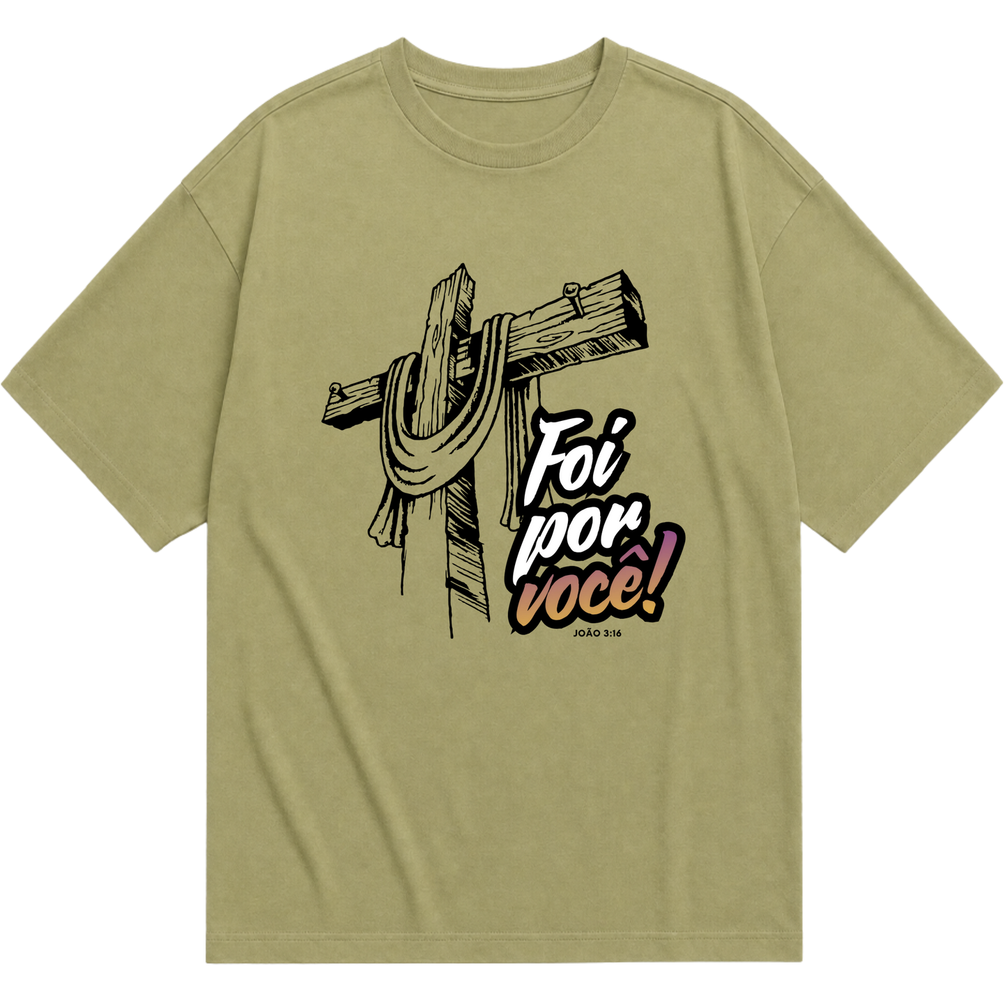 "Camiseta Oversized Foi Por Você" Camiseta Oversized Básica