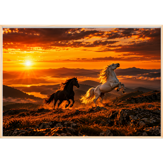 "Por do Sol" Quadro filete sem vidro acrílico