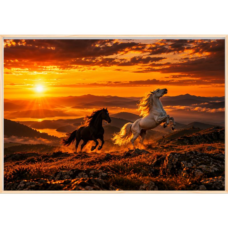 "Por do Sol" Quadro filete sem vidro acrílico