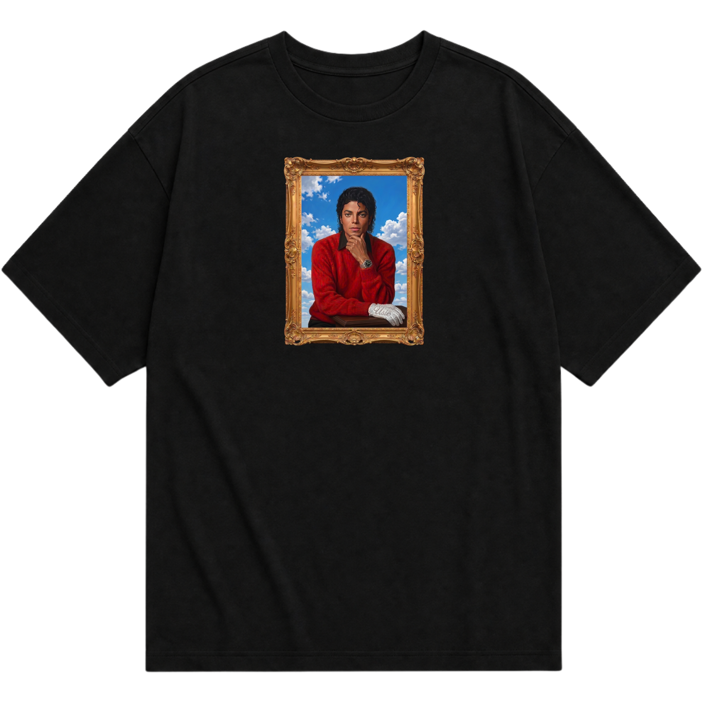 "T-SHIRT "REST IN PEACE" BLACK / OFF-WHITE" Oversized Básica 30.1