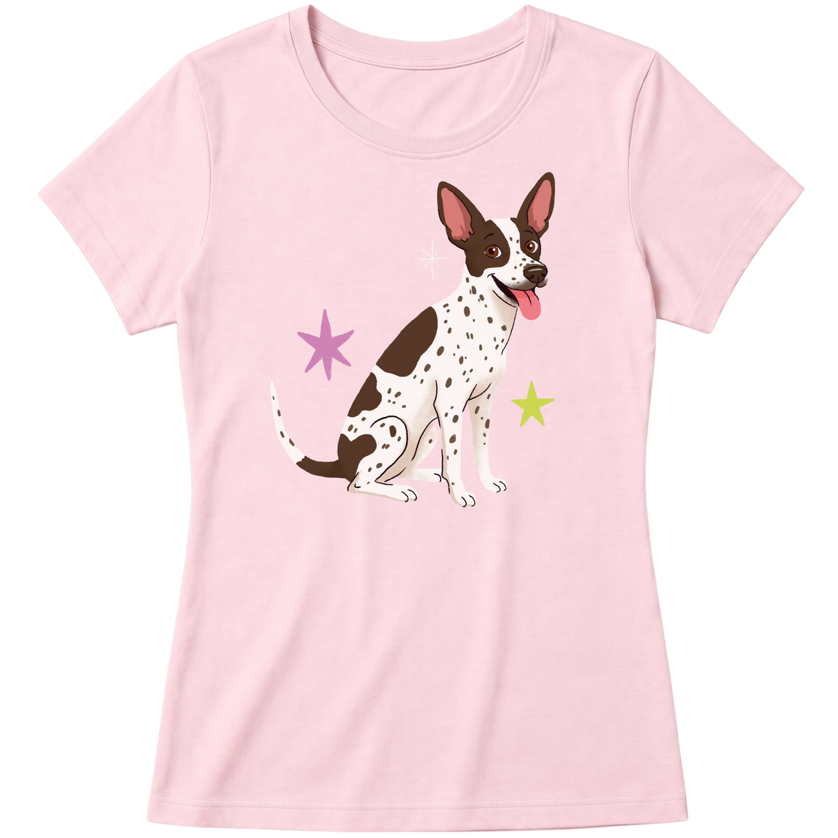"Cão SRD flocos" Blusa Baby Look